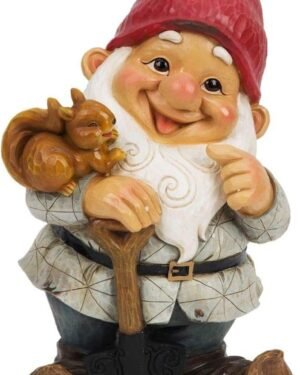 Living Garden Standing Gnome with Squirrel