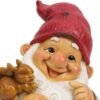 Living Garden Standing Gnome with Squirrel