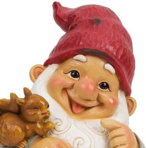 Living Garden Standing Gnome with Squirrel